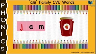 3 Letter CVC words of am FamilyStep by Step learningEasy phonicsEarly readingL12 [upl. by Yarahs]