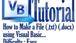 How to make a text file or other file in Visual Basic net 2010 2008 for Beginners [upl. by Oht22]