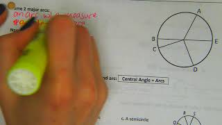 Major Arcs Minor Arcs and Central Angles [upl. by Lati]