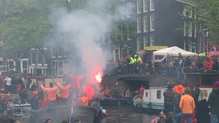 Koningsdag Amsterdam 2018  Botenparade op de Prinsengracht [upl. by Patnode]