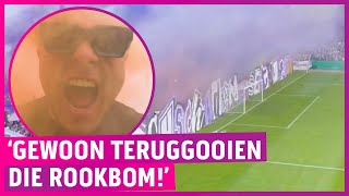 Voetbalfans nemen enorm risico met rookbom ‘Zeer chemisch [upl. by Hirsch]