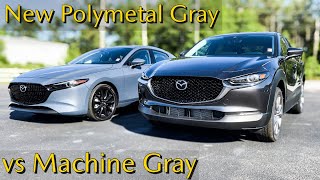 Polymetal Gray Showdown  2021 Mazda CX5 Carbon Edition vs 2021 Mazda CX30 Premium [upl. by Ymmik854]