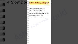 Road Safety Slogans in English Slogans on Road Safety roadsafety [upl. by Nat]