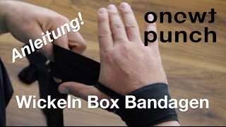 Anleitung Box Bandagen Binden Hände richtig Schutzen mit One Two Punch Tutorial Test [upl. by Tilagram]