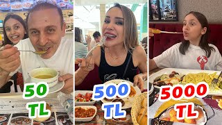 50 TL VS 500 TL VS 5000 TL İLE BİR GÜN GEÇİRMEK [upl. by Annadiane]