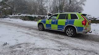 Cars slipping sliding and crashing in heavy snow in Gloucestershire [upl. by Tracey]