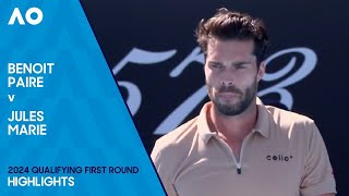 Benoit Paire v Jules Marie Highlights  Australian Open 2024 Qualifying First Round [upl. by Eloken]