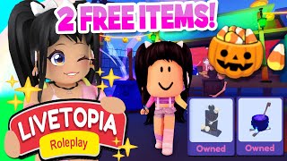 2 NEW HALLOWEEN ITEMS in LIVETOPIA Roleplay roblox [upl. by Ahsinyar837]