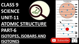 CLASS 9 SCIENCE UNIT11 ATOMIC STRUCTURE PART6 ISOTOPES ISOBARS AND ISOTONES [upl. by Einnad]