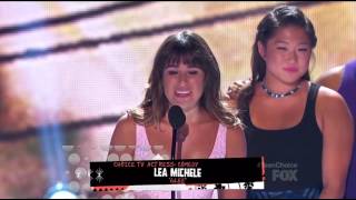 Glee Cast winning with Lea Micheles Acceptance Speech 2013 TCAs HD [upl. by Jair82]