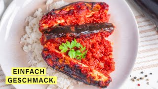 Die leckerste Aubergine im Backofen zubereiten veganuary2024 [upl. by Nnaj818]