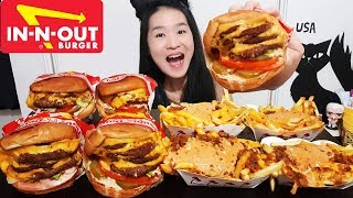 CHEESIEST 4X4 INNOUT ANIMAL STYLE BURGER Animal Style Fries amp DoubleDouble Cheeseburger Mukbang [upl. by Mailand]