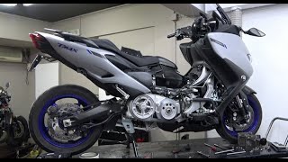 Tuning a YAMAHA TMAX 560 installation polini  termignoni exhaust  DNA filter [upl. by Cogen]