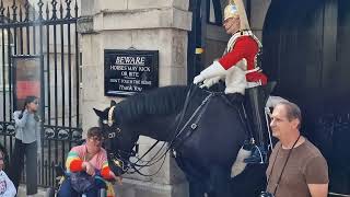 Another heart ❤️ warming moment kings guard moves his horse for blind and disabled people for photo [upl. by Tegdig266]