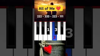 All of Me ❤️  Piano Tutorial shorts allofme pianotutorial [upl. by Yreffej]