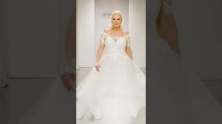 Morilee wedding dress try on Julietta collection 3308 Alyssa Beautiful Plus size bride [upl. by Asena]