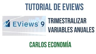 Trimestralizar Variables en Eviews  Tutorial [upl. by Lehteb]