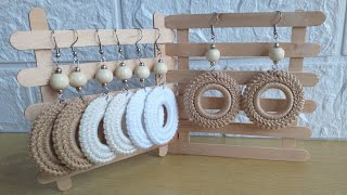 Round Boho Chic Crochet Earrings Tutorial [upl. by Jamila]