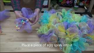 How to make an Easter Deco Mesh Wreath  Spring Deco Mesh Wreath [upl. by Gnilrac]