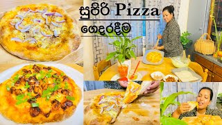 හරිවිදිහට නියම රසට පීසා හදමුPizza recipePizza doughඇබ්‍බැහිවෙන සුළුයි⛔️Chainy Fernando 🍃 [upl. by Pren998]