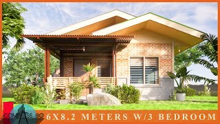 6x82 Meters Half Amakan House Design w3 Bedroom [upl. by Imar999]