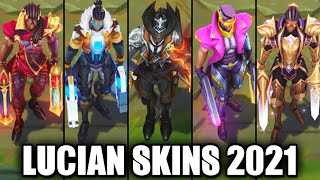 All Lucian Skins Spotlight 2021 League of Legends [upl. by Kieryt]