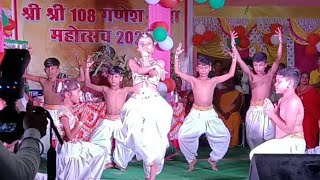 Deva Shree Ganesha Ganpati Bappa Morya Group dance Ganesh puja amarpur [upl. by Reace663]