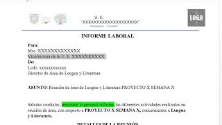 📄 MODELO DE INFORME LABORAL 2021 ✅ FÁCIL Y RÁPIDO [upl. by Einolem]