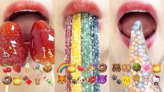 asmr 2HOUR EMOJI FOOD CHALLENGE MUKBANG SATISFYING amp RELAXING 2시간 이모지 먹방 모음집 eating sounds [upl. by Enialedam903]