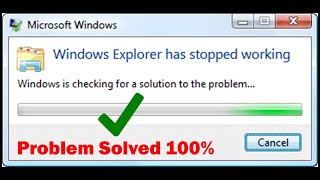 windows explorer has stopped working Windows 71011  window explorer stop working windows 10 [upl. by Tedi534]