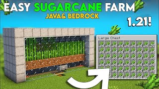 Minecraft 121 Automatic Sugarcane Farm  Easy Efficient Sugarcane Farm Tutorial Java amp Bedrock [upl. by Mollie]