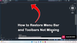 AutoCAD 2023 Tip amp Trick EP7  How to Restore Menu Bar and Toolbars Not Missing [upl. by Aerehs884]