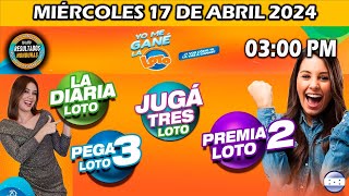 Sorteo 03 PM Loto Honduras La Diaria Pega 3 Premia 2 MIÉRCOLES 17 de abril 2024 ✅🥇🔥💰 [upl. by Bullock893]