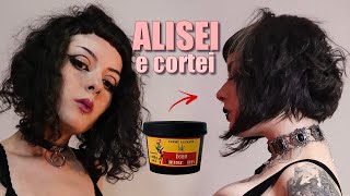 TESTEI o Creme Alisante Lola Vintage Girls NO CABELO TODO  Alisando e cortando em casa [upl. by Yendroc]