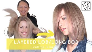 BOBLOB  LONG BOB HAIRCUT  tutorial by SANJA KARASMAN [upl. by Nue]