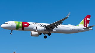 TAP Air Portugal Airbus A321LR Landing at Lisbon 4K [upl. by Berky]