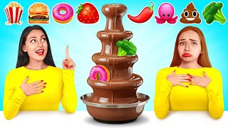 Rich Girl vs Broke Girl Chocolate Fondue Challenge  Extreme Food Competition by RATATA COOL [upl. by Aidnyl]