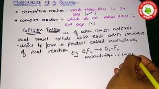 Molecularity of a Reaction  CHEMICAL KINETICS [upl. by Quinton]