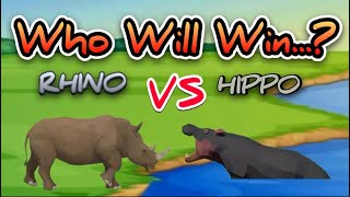 Rhino vs Hippo Animation  Animal Action [upl. by Auqenes564]