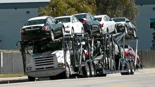 Truck Spotting  Car Carrier Trucks at Los Angeles [upl. by Onitnerolf]