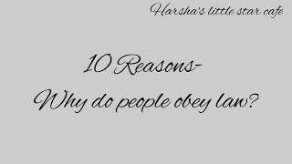 10 Reasons  Why do people obey law [upl. by Cavil]