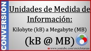 Convertir de Kilobyte a Megabyte kB a MB [upl. by Eehtomit]