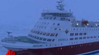 Raw Video Ships Stuck in Ice in Baltic Sea [upl. by Adli]