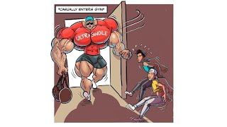 First day at the gym  Muscle growth comic dub [upl. by Si583]