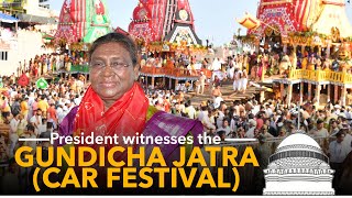 President Droupadi Murmu witnesses the Gundicha Jatra Car Festival of Lord Jagannath at Puri [upl. by Nauqram]