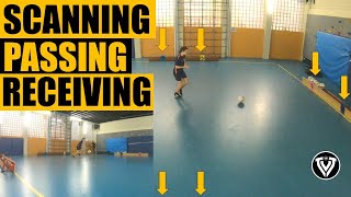 Scanning  Passing  Receiving  Football Training  Soccer Exercises [upl. by Ennasor]