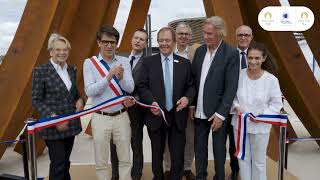 La Métropole du Grand Paris inaugure lœuvre de Bernar Venet au Centre Aquatique Olympique [upl. by Edahc]