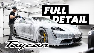 Porsche Taycan Turbo Wash Polish amp Ceramic Coating  ASMR [upl. by Yojal]