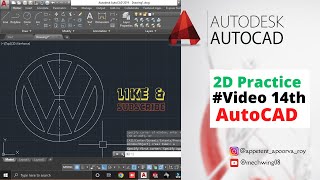 AutoCAD 2D Practice Video 14  2D CAD exercises for beginners  AutoCAD 2D drawing techniques [upl. by Funk]