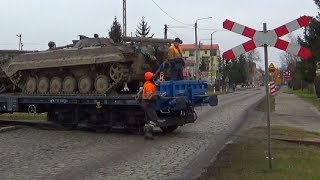 Pociąg wojskowy quoteszelonquot w Braniewie  Polish military train [upl. by Berrie341]